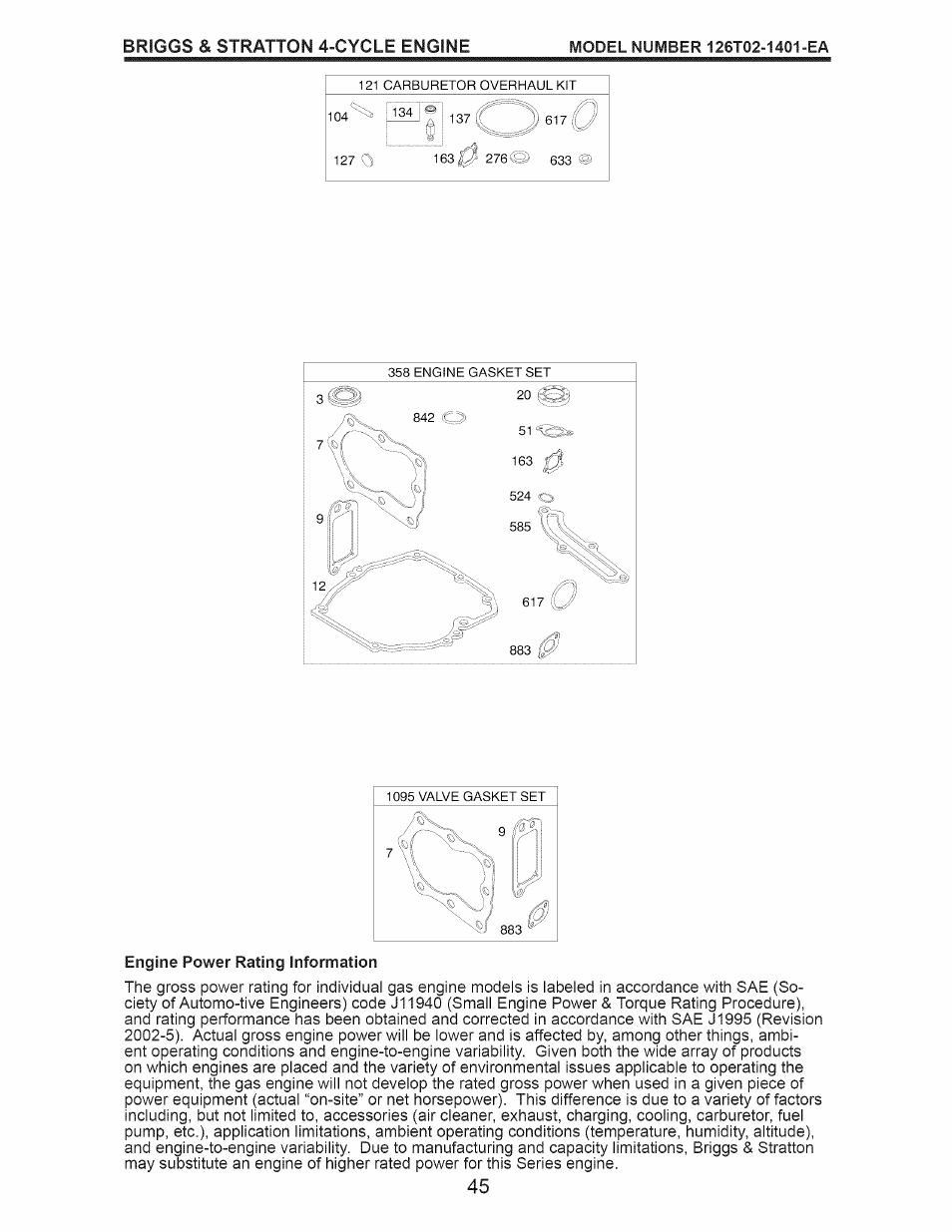 Briggs & stratton 4-cycle engine | Craftsman 917.370610 User Manual | Page 45 / 48
