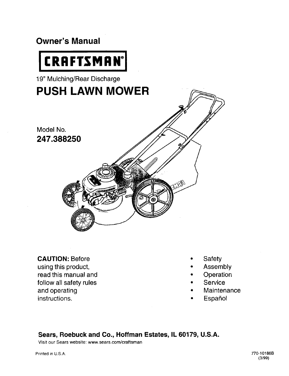 Craftsman 247.388250 User Manual | 26 pages