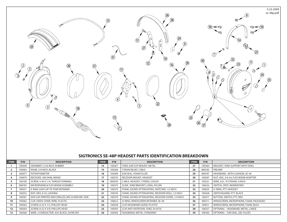 Sigtronics SE-48P Chrome frame User Manual | Page 2 / 2