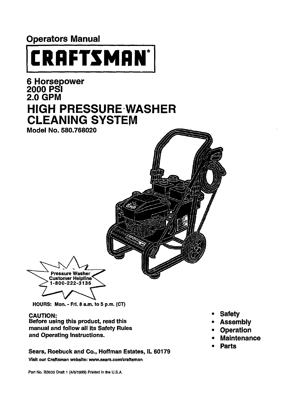 Craftsman 580.768020 User Manual | 26 pages