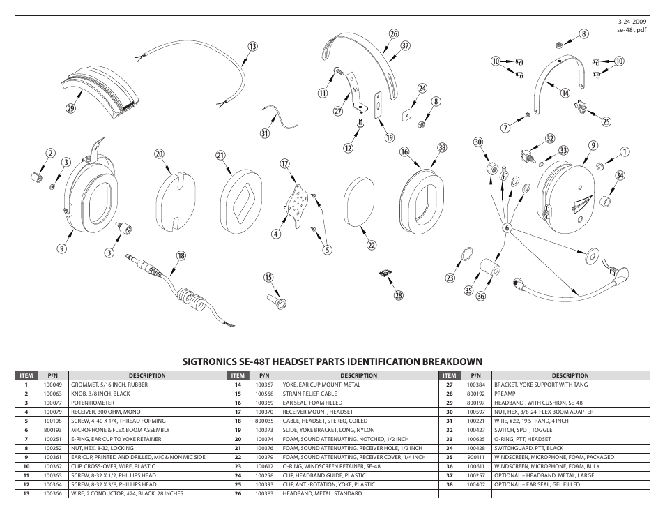 Sigtronics SE-48T Chrome frame User Manual | Page 2 / 2