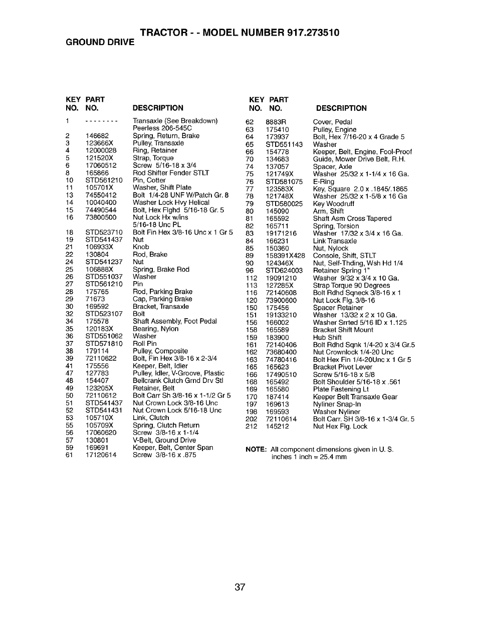 Ground drive | Craftsman 917.273510 User Manual | Page 37 / 56