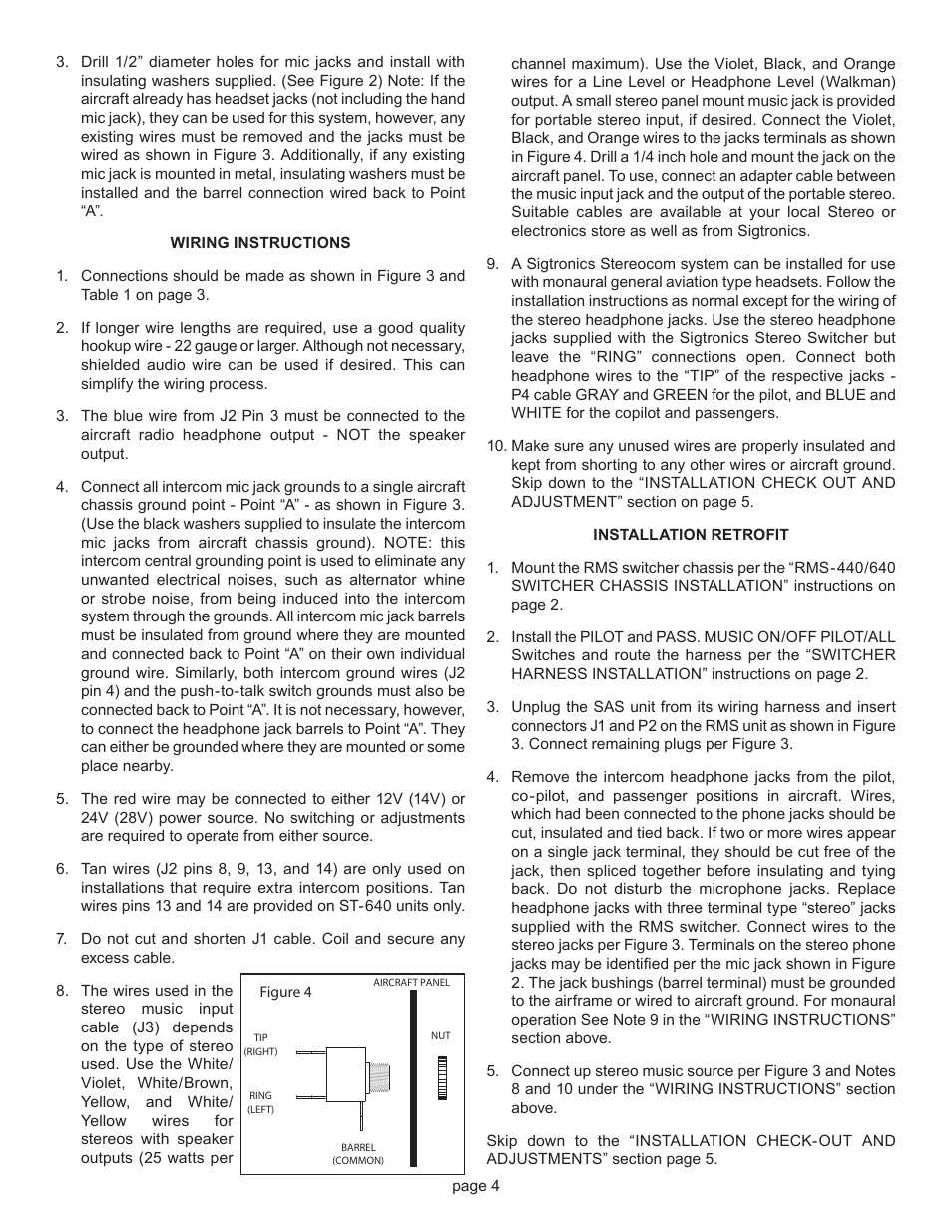 Sigtronics RMS-640 Installation Instructions User Manual | Page 4 / 6