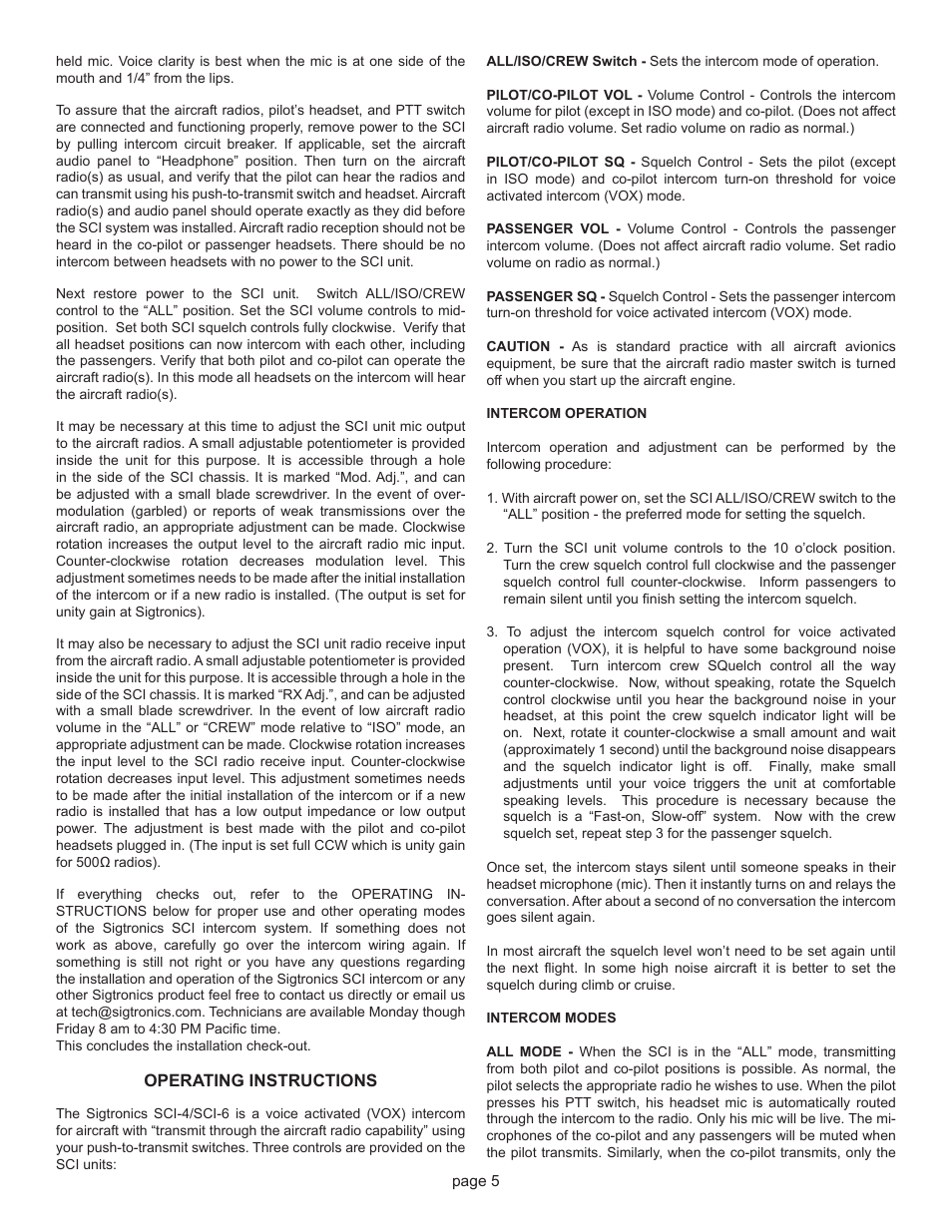 Sigtronics SCI-6 User Manual | Page 5 / 6