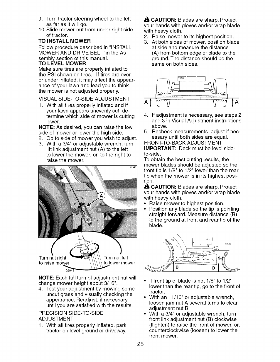 To install mower | Craftsman 917.276920 User Manual | Page 25 / 68