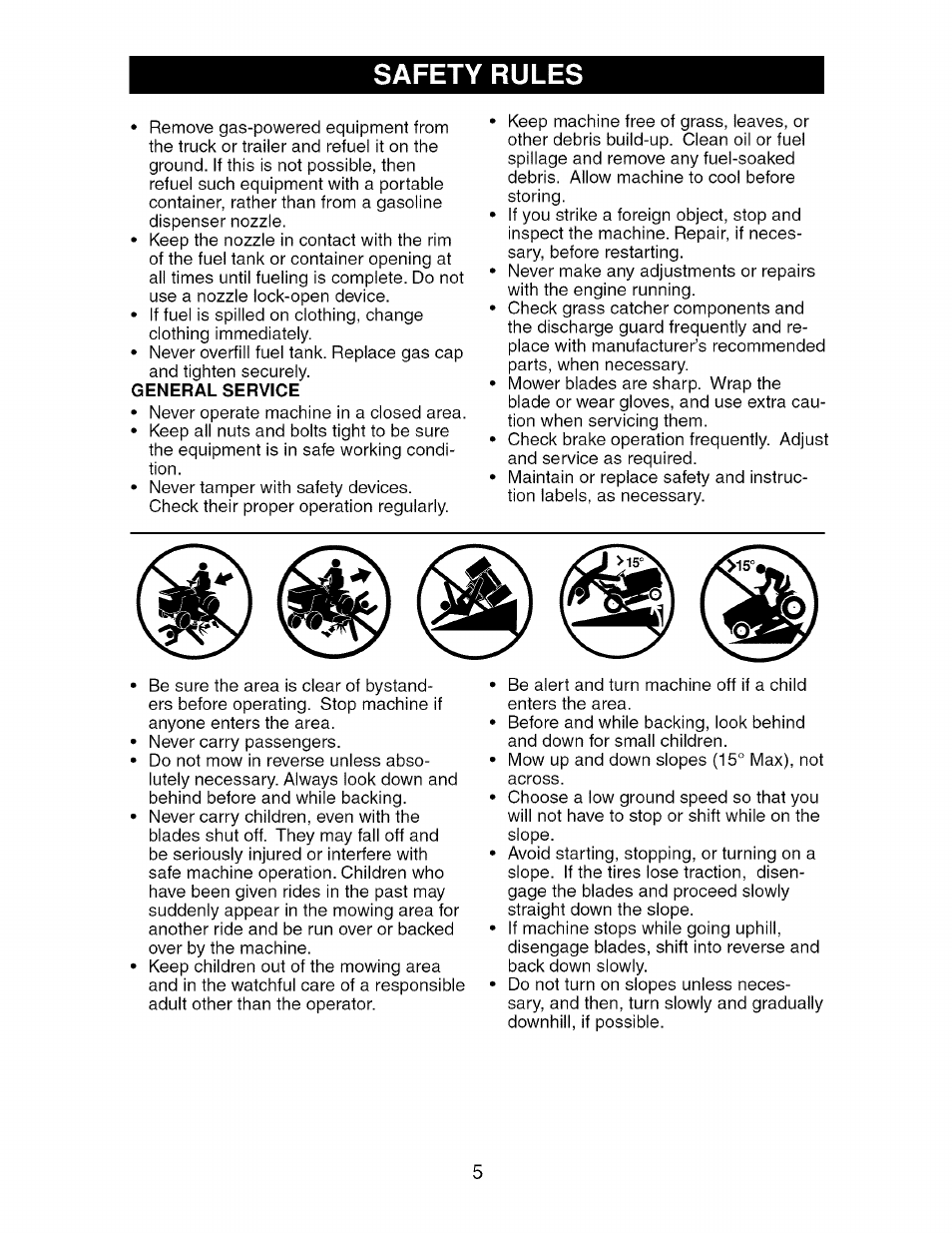 General service, Safety rules | Craftsman 917.276920 User Manual | Page 5 / 68