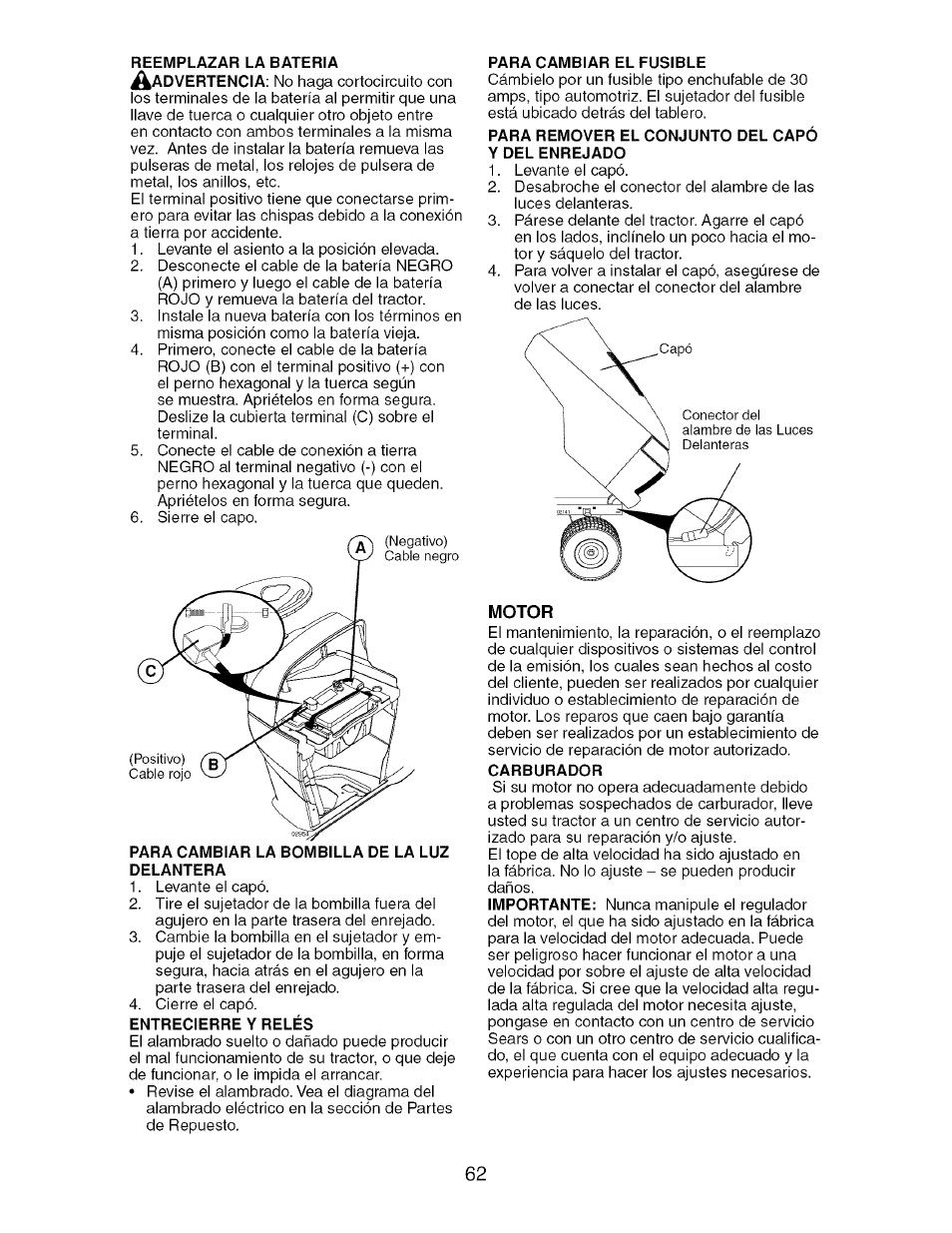 Motor | Craftsman 917.276920 User Manual | Page 62 / 68