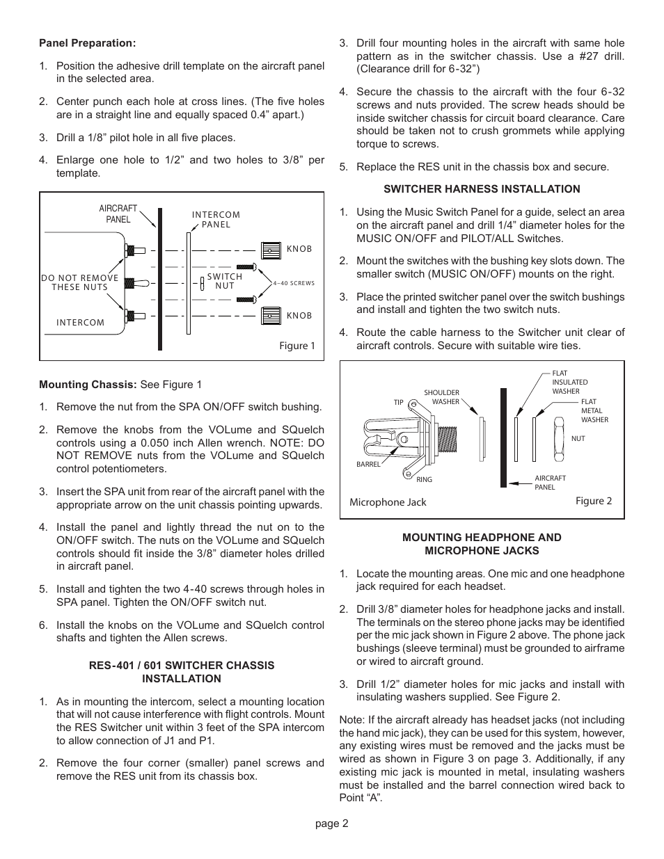 Sigtronics RES-601 Installation Instructions User Manual | Page 2 / 6