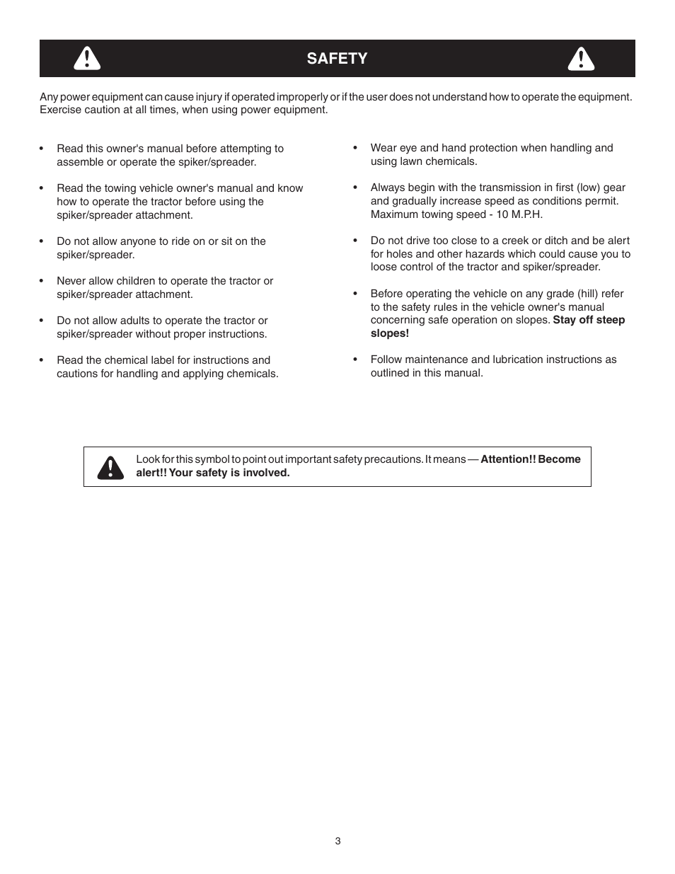 Safety | Craftsman SPIKER 486.24331 User Manual | Page 3 / 16