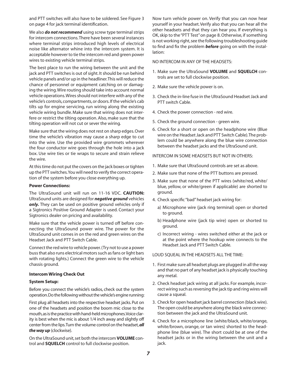 Sigtronics US-12D User Manual | Page 7 / 12