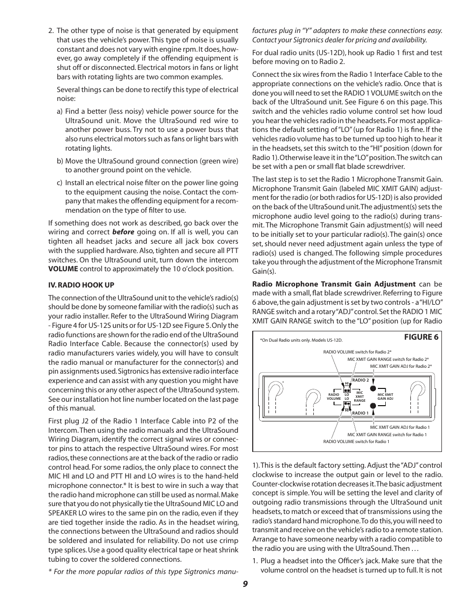 Figure 6 | Sigtronics US-12D User Manual | Page 9 / 12