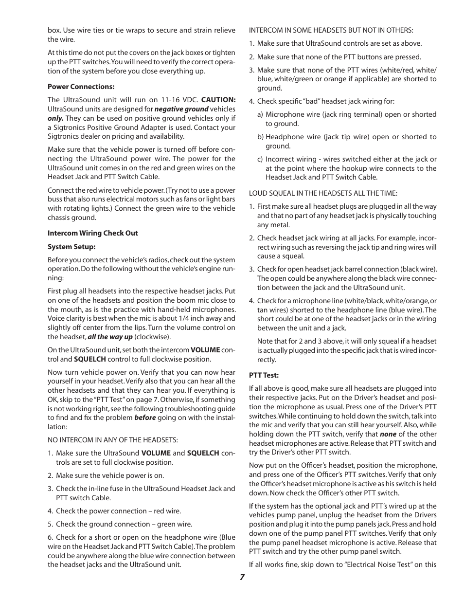Sigtronics Dual-CFR User Manual | Page 7 / 12