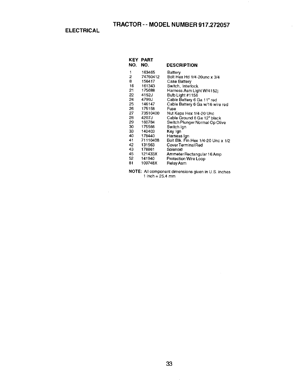 Electrical | Craftsman 917.272057 User Manual | Page 33 / 60