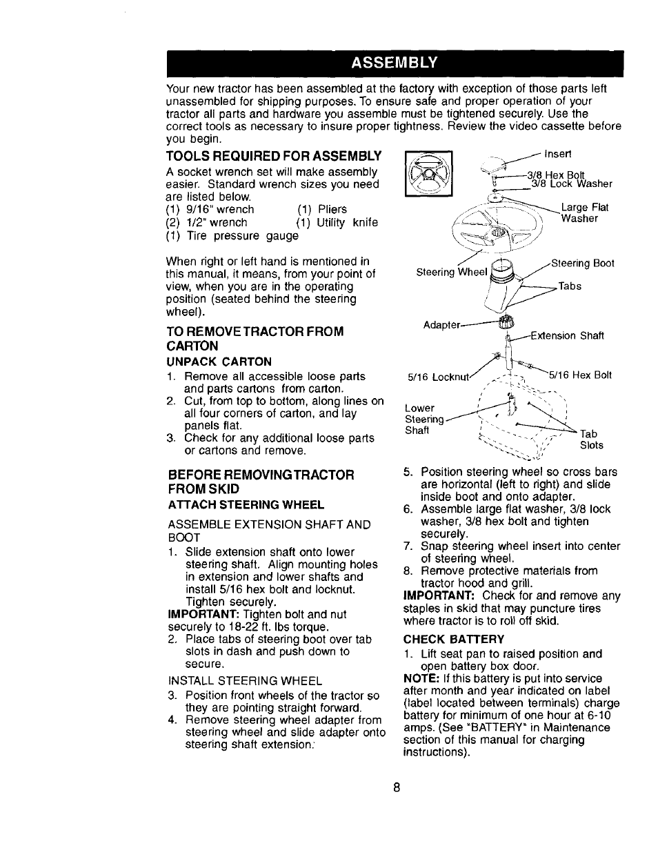 Assembly | Craftsman 917.272057 User Manual | Page 8 / 60