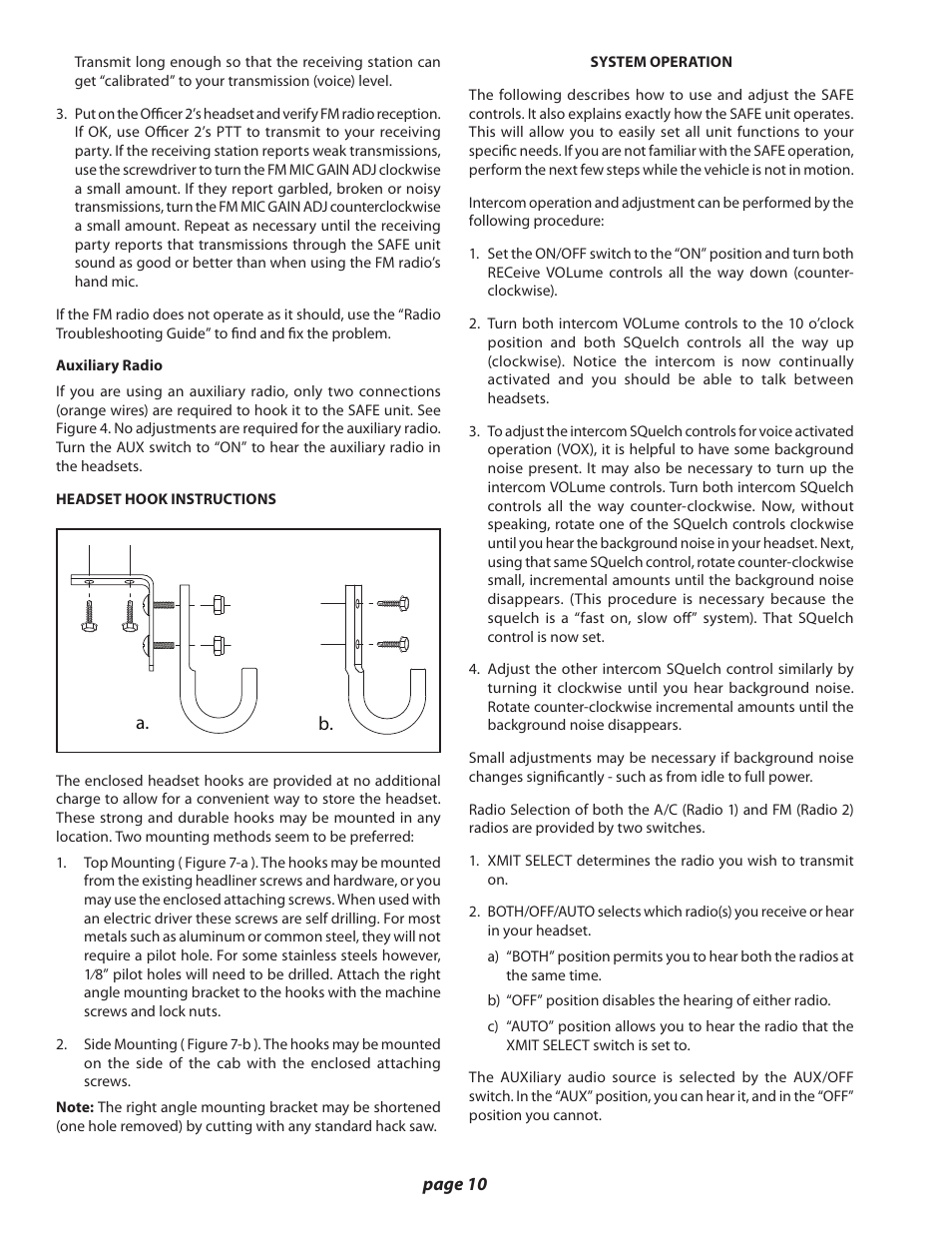 B. a | Sigtronics S-A-F-E Installation Instructions User Manual | Page 10 / 11