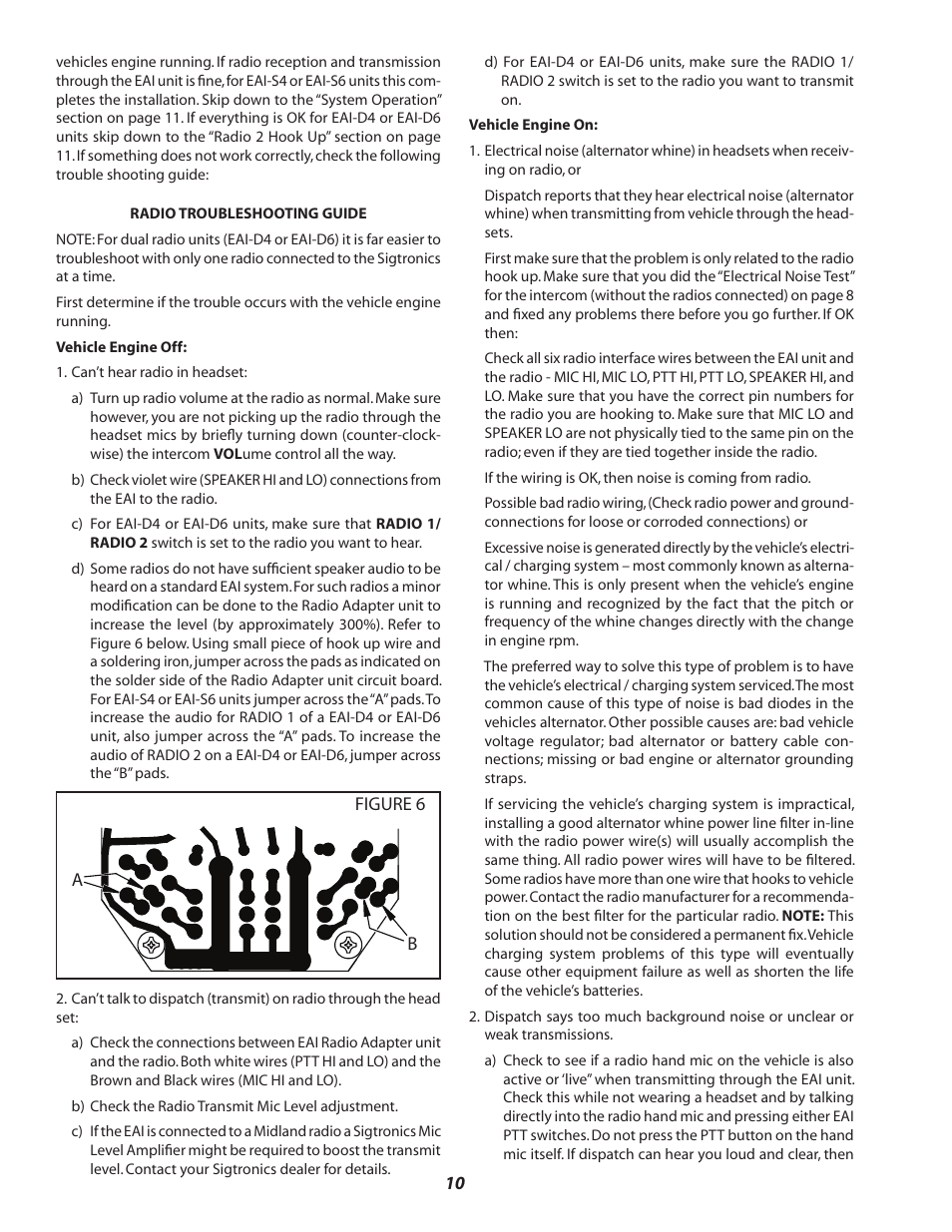 Sigtronics EAI Operating Instructions User Manual | Page 10 / 12