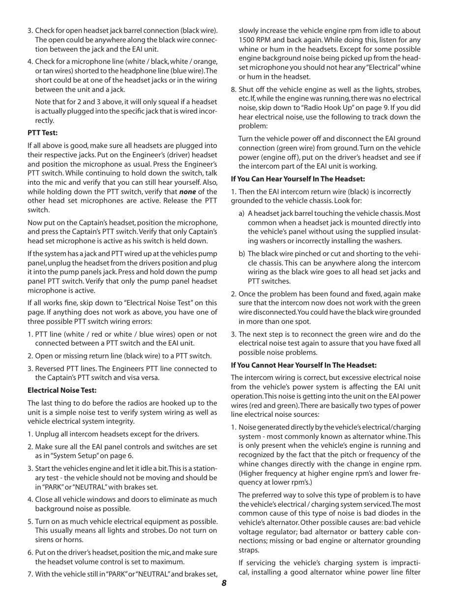 Sigtronics EAI Operating Instructions User Manual | Page 8 / 12