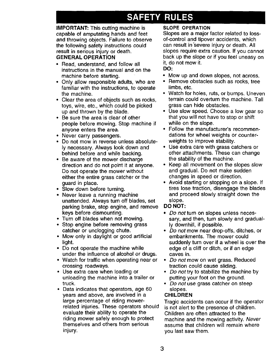 General operation, Safety rules | Craftsman 917.271142 User Manual | Page 3 / 60