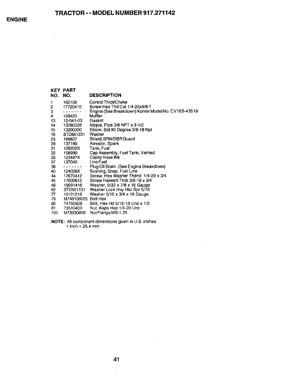 Engine | Craftsman 917.271142 User Manual | Page 41 / 60