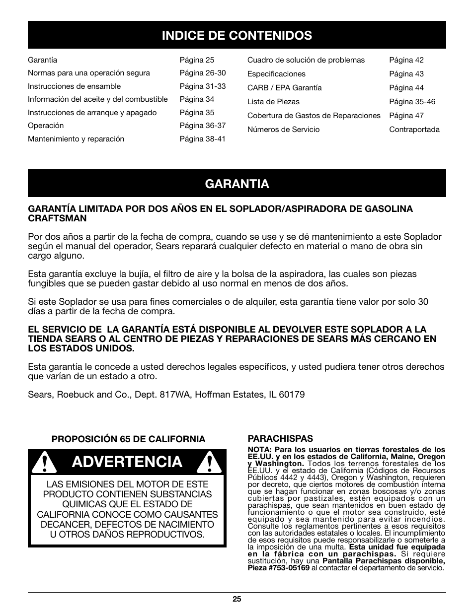 Craftsman 316.79497 User Manual | Page 25 / 48