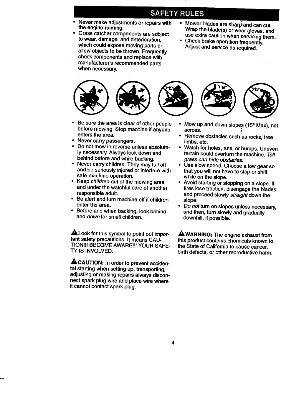 Safety rules | Craftsman 917.270840 User Manual | Page 4 / 60