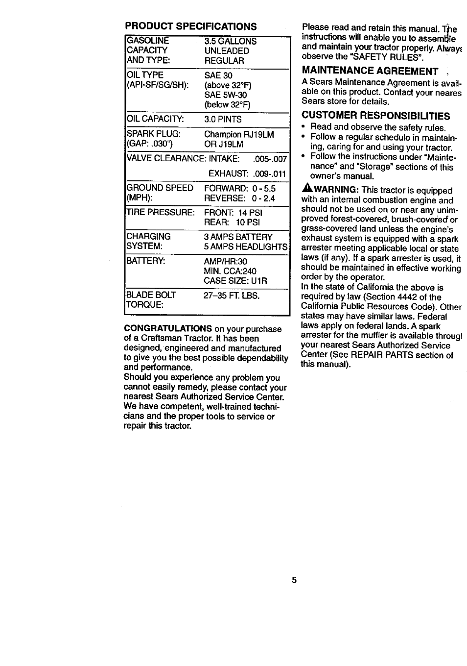 Craftsman 917.270840 User Manual | Page 5 / 60