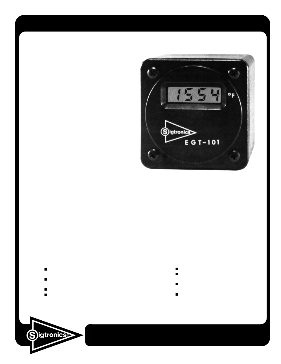 Sigtronics EGT 101 User Manual | 2 pages