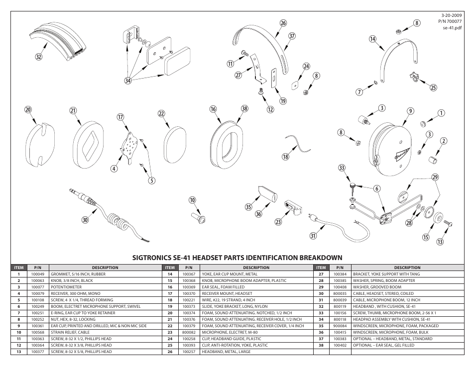 Sigtronics SE-41 Chrome frame User Manual | Page 2 / 2