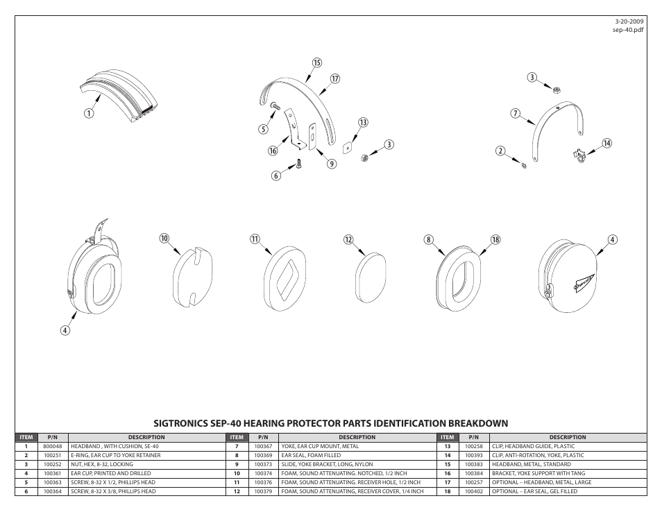 Sigtronics SEP-40 Chrome frame User Manual | Page 2 / 2