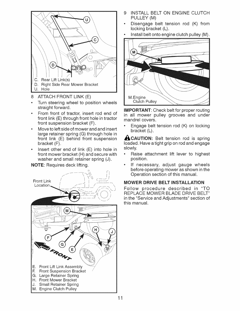 Mower drive belt installation | Craftsman 917.28991 User Manual | Page 11 / 72