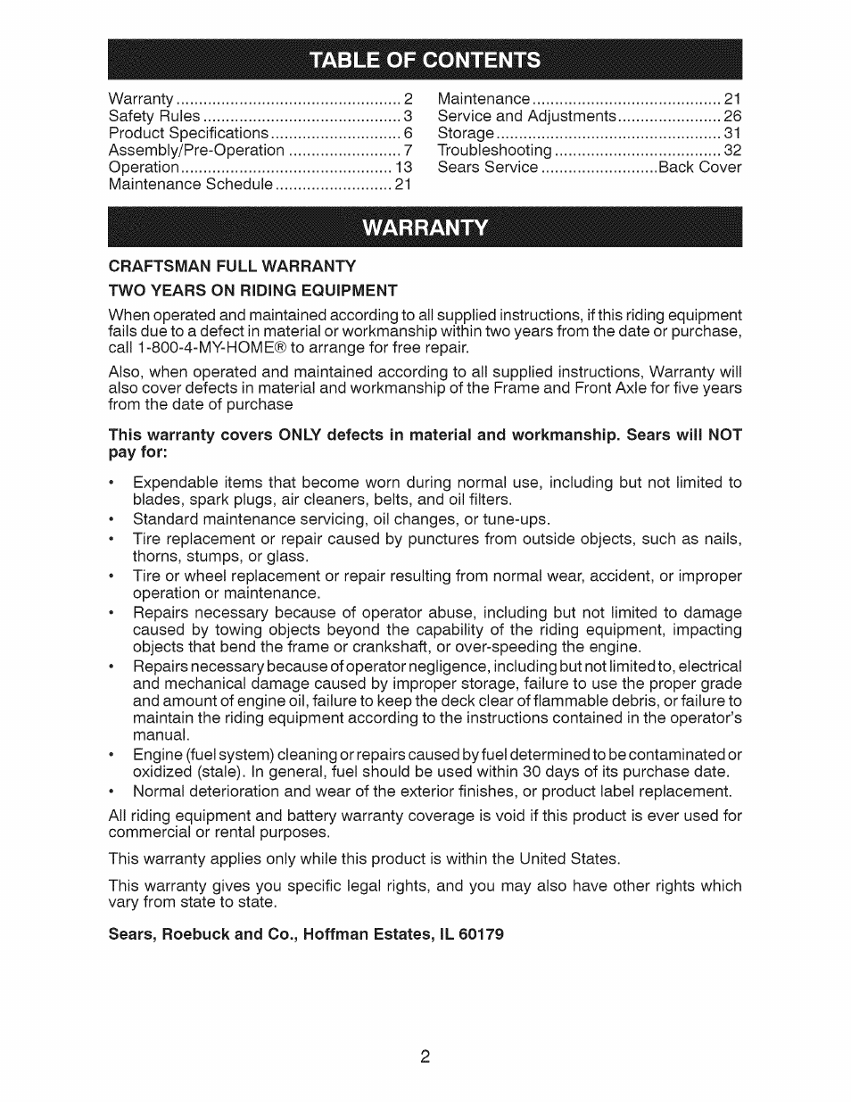 Craftsman 917.28991 User Manual | Page 2 / 72