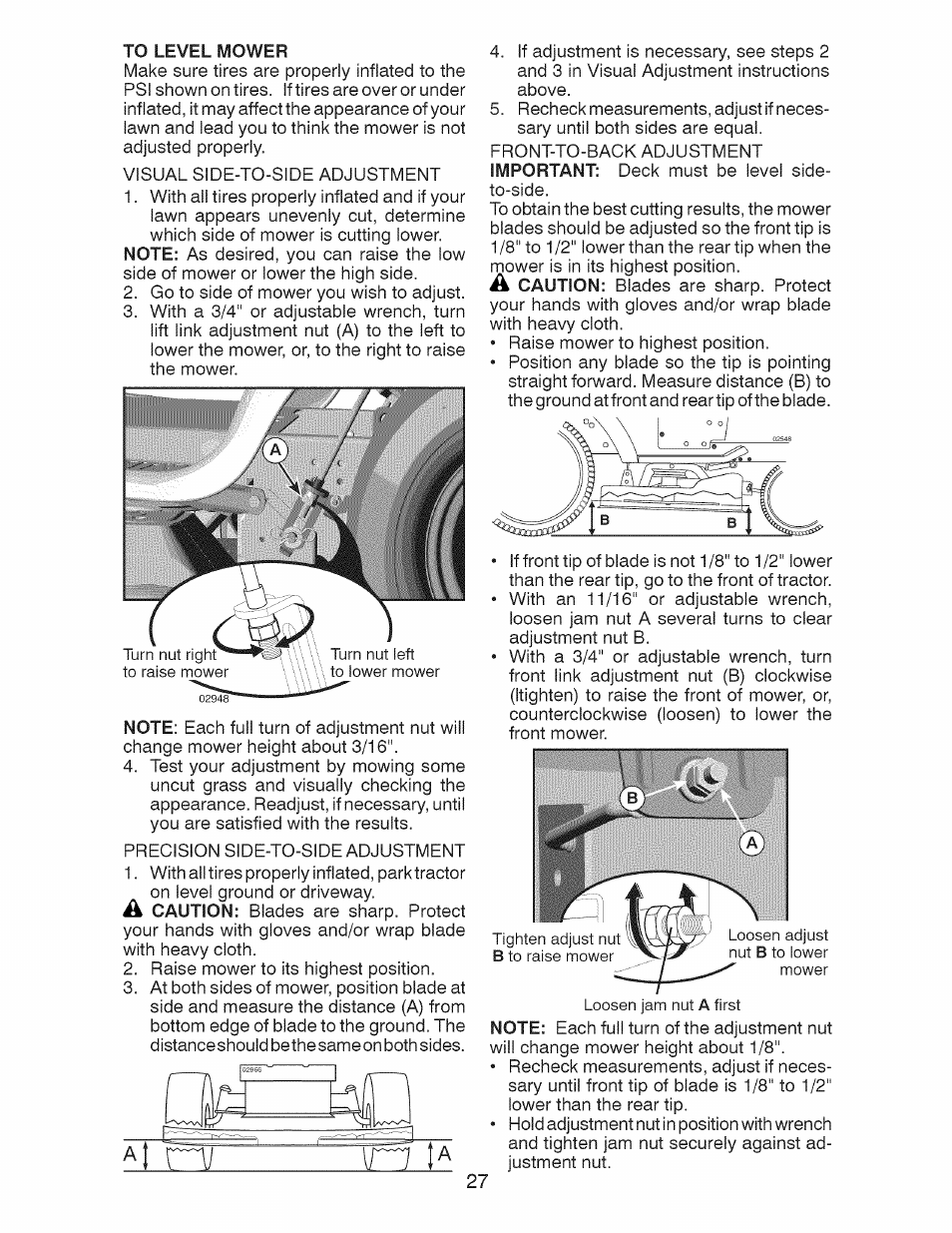 To level mower | Craftsman 917.28991 User Manual | Page 27 / 72