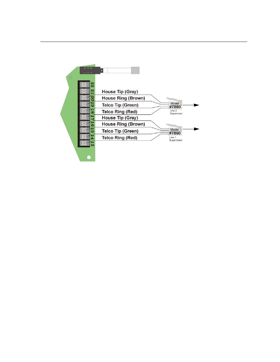 12 telephone line connections, 12 telephone line connections -17 | SilentKnight 5104 Digital Alarm Communicator Transmitter 6 Zone User Manual | Page 24 / 48