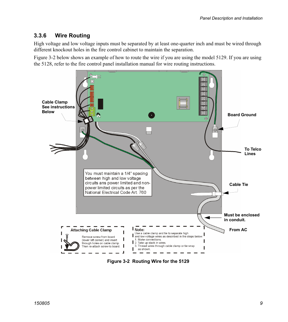 6 wire routing | SilentKnight 5129 Digital Alarm Communicator Transmitter User Manual | Page 13 / 42