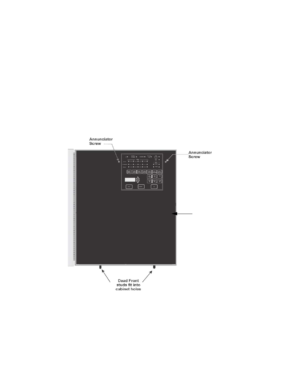 3 dead front installation and removal, 1 installing the dead front, Dead front installation and removal | SilentKnight 5600 User Manual | Page 34 / 114