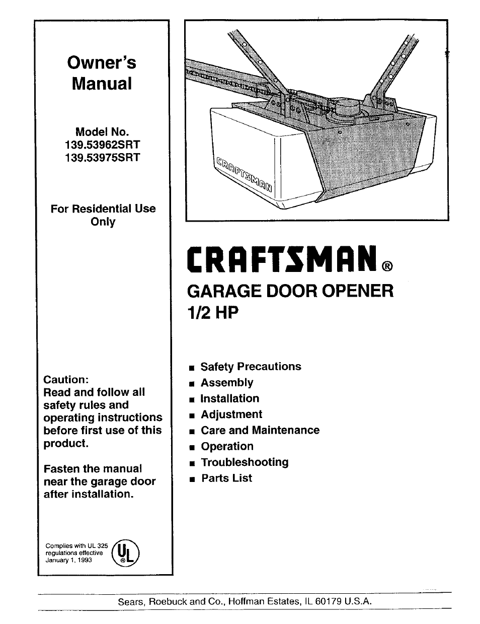 Craftsman 139.53975SRT User Manual | 40 pages