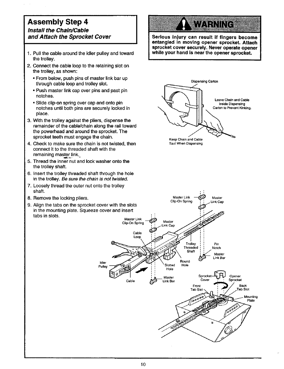 Assembly step 4 | Craftsman 139.53975SRT User Manual | Page 10 / 40