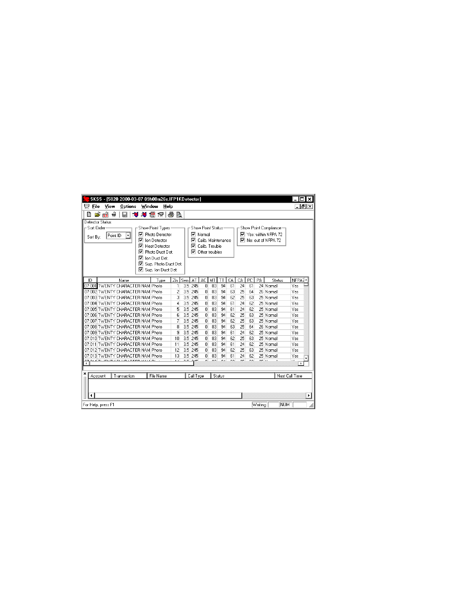 Detector status data | SilentKnight 5660 Silent Knight Software Suite User Manual | Page 25 / 28