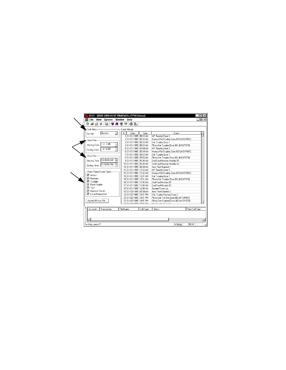 Working with event history data | SilentKnight 5670 IntelliKnight Facility Management Software User Manual | Page 19 / 24