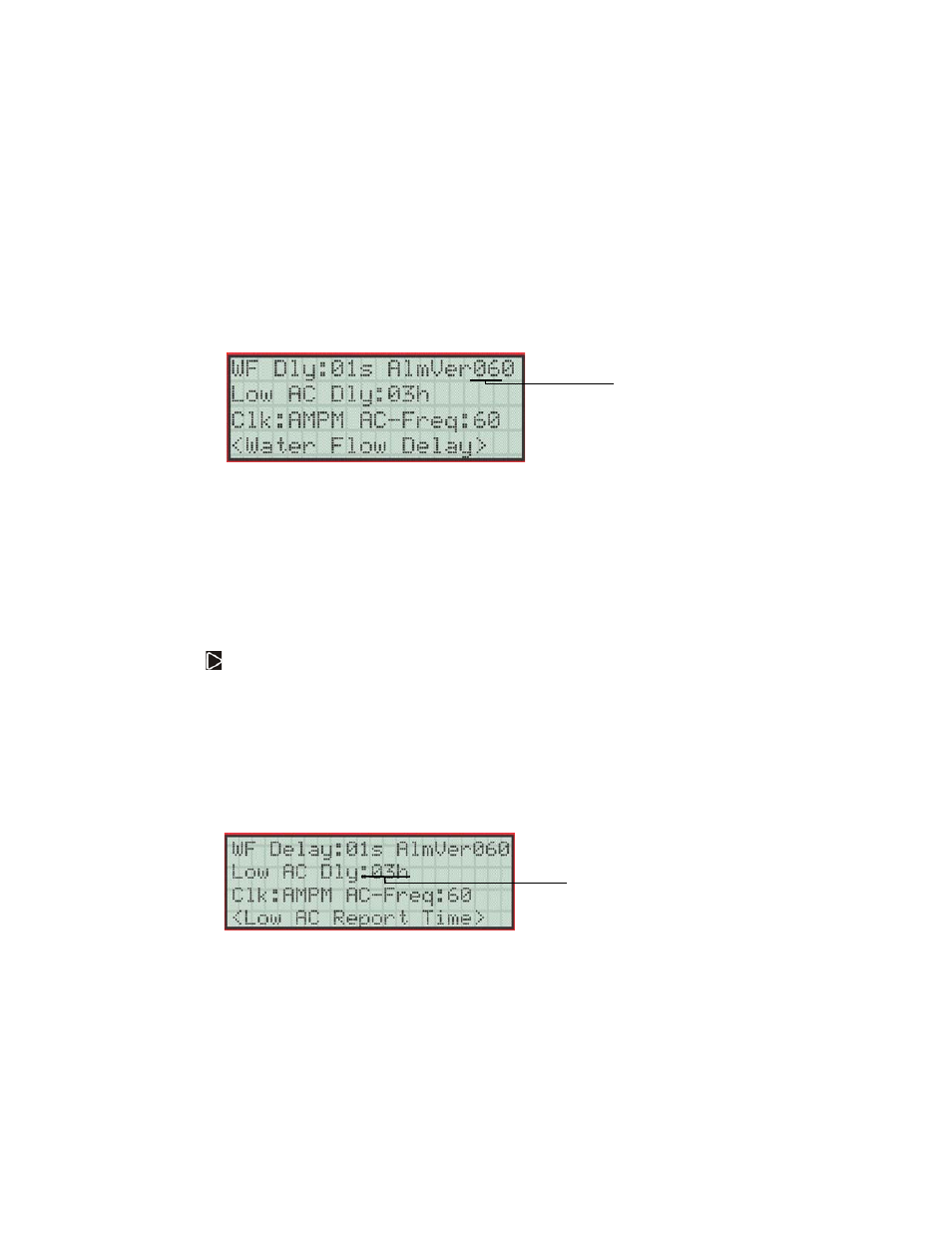 1 water flow delay, 2 alarm verification time, 3 low ac report delay | 4 clock display format (am/pm or military), N 7.6.6.1, N 7.6.6.3, Tion 7.6.6.4 | SilentKnight 5700 User Manual | Page 126 / 180