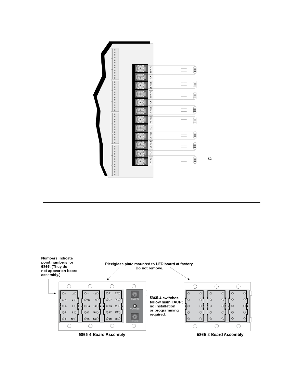 8 5865-3 / 5865-4 led annunciator installation, 5865-3 / 5865-4 led annunciator installation -20 | SilentKnight 5700 User Manual | Page 49 / 180