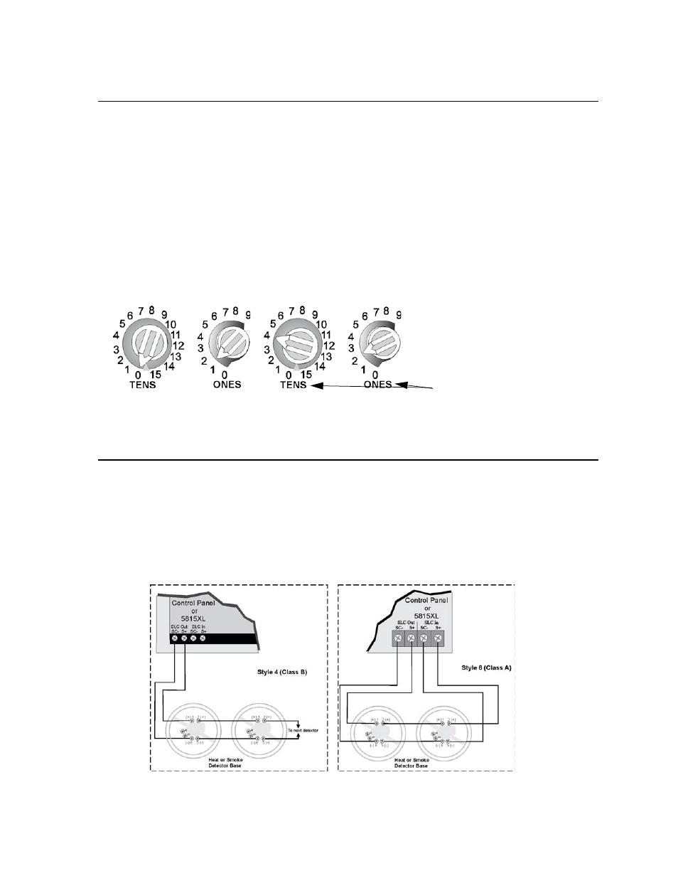 6 addressing sk slc devices, 7 sd detector installation, 1 wiring sd detectors | Addressing sk slc devices -7, Sd detector installation -7, 1 wiring sd detectors -7, Sd 5.7, Sk 5.6 | SilentKnight 5808 User Manual | Page 67 / 180