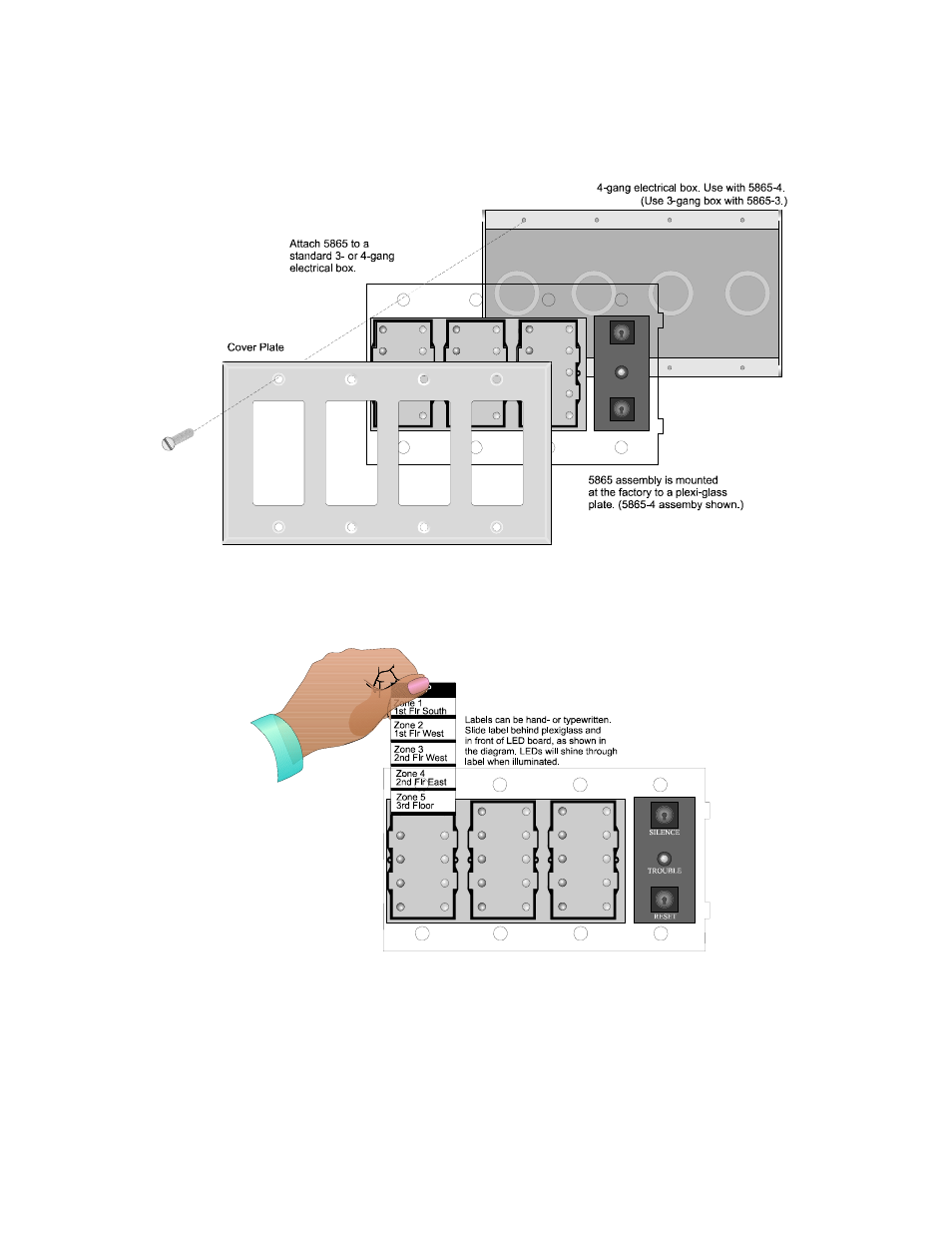 2 5865 mounting | SilentKnight 5820XL User Manual | Page 54 / 236