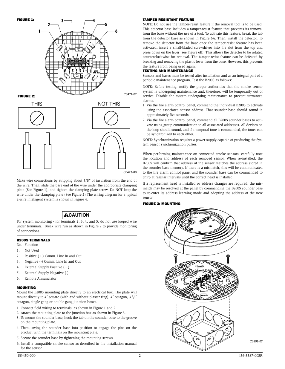 SilentKnight B200S Intelligent Sounder Base with CO Support User Manual | Page 2 / 4