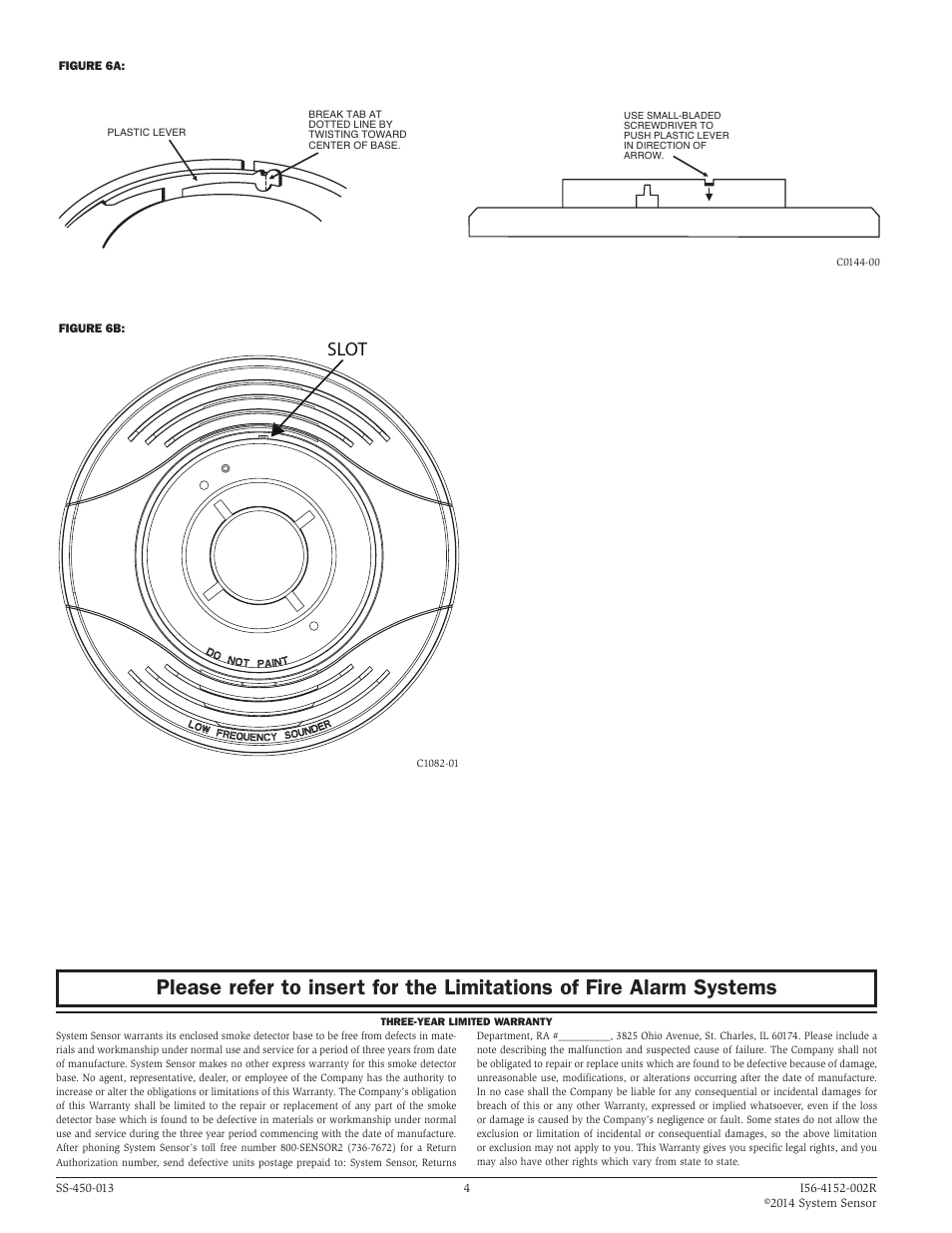Slot | SilentKnight B200SR-LF Low Frequency Intelligent Sounder Base User Manual | Page 4 / 4