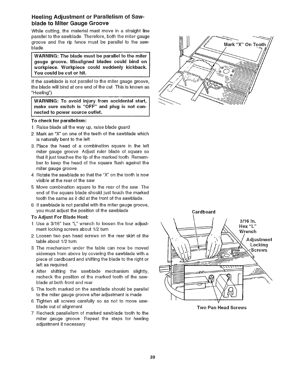 Cardboard | Craftsman 113.299210 User Manual | Page 39 / 56