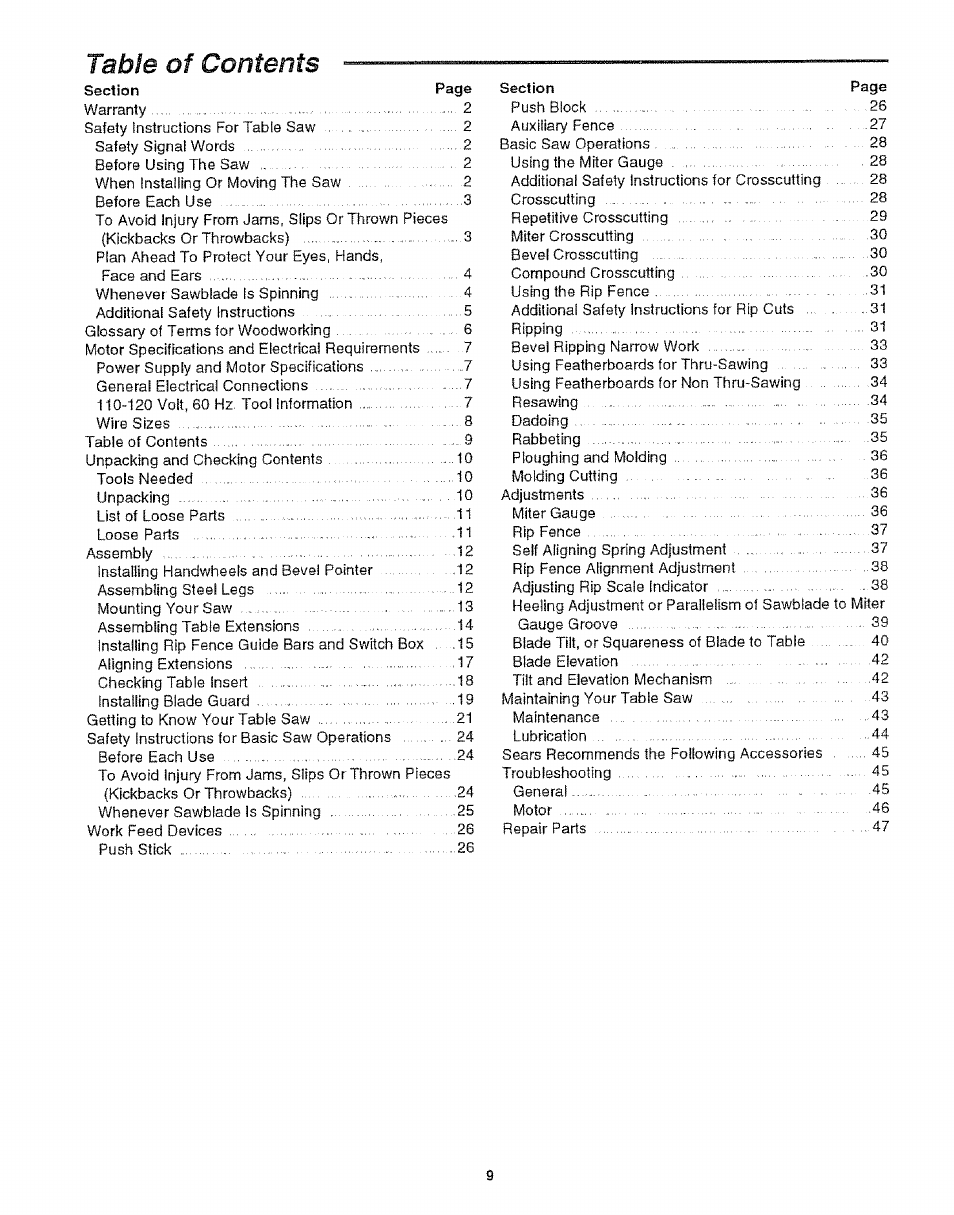 Craftsman 113.299210 User Manual | Page 9 / 56