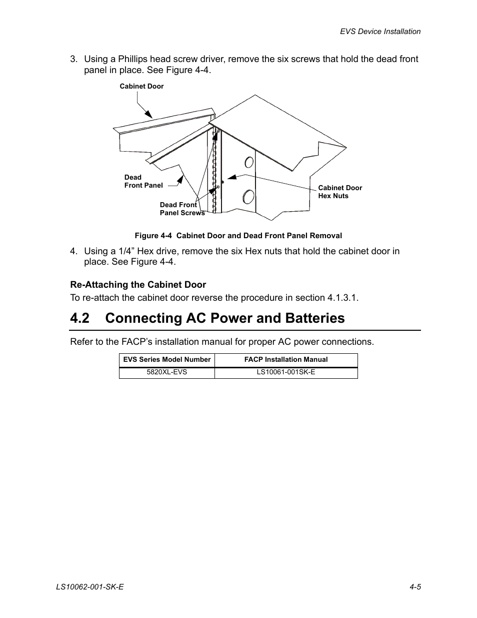 2 connecting ac power and batteries, Connecting ac power and batteries -5 | SilentKnight EVS User Manual | Page 27 / 74
