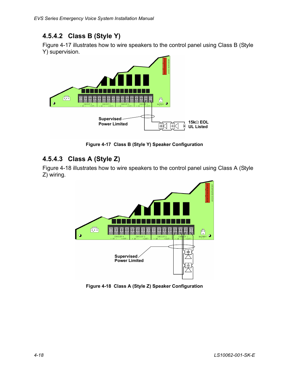 2 class b (style y), 3 class a (style z) | SilentKnight EVS User Manual | Page 40 / 74