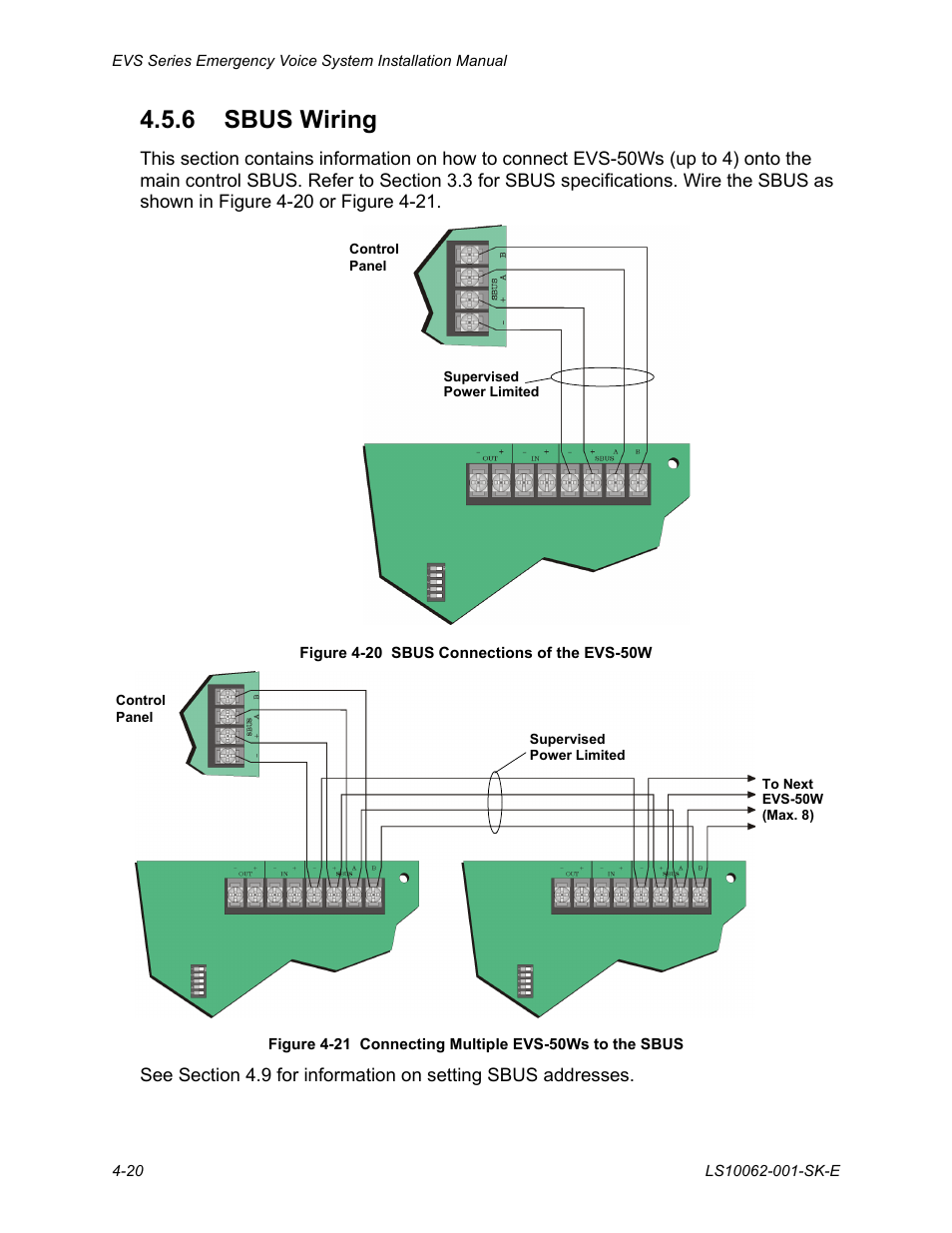 6 sbus wiring, 6 sbus wiring -20 | SilentKnight EVS User Manual | Page 42 / 74